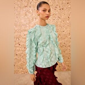 Ulla Johnson Della Cascading Ruffle Blouse $750 New without tag